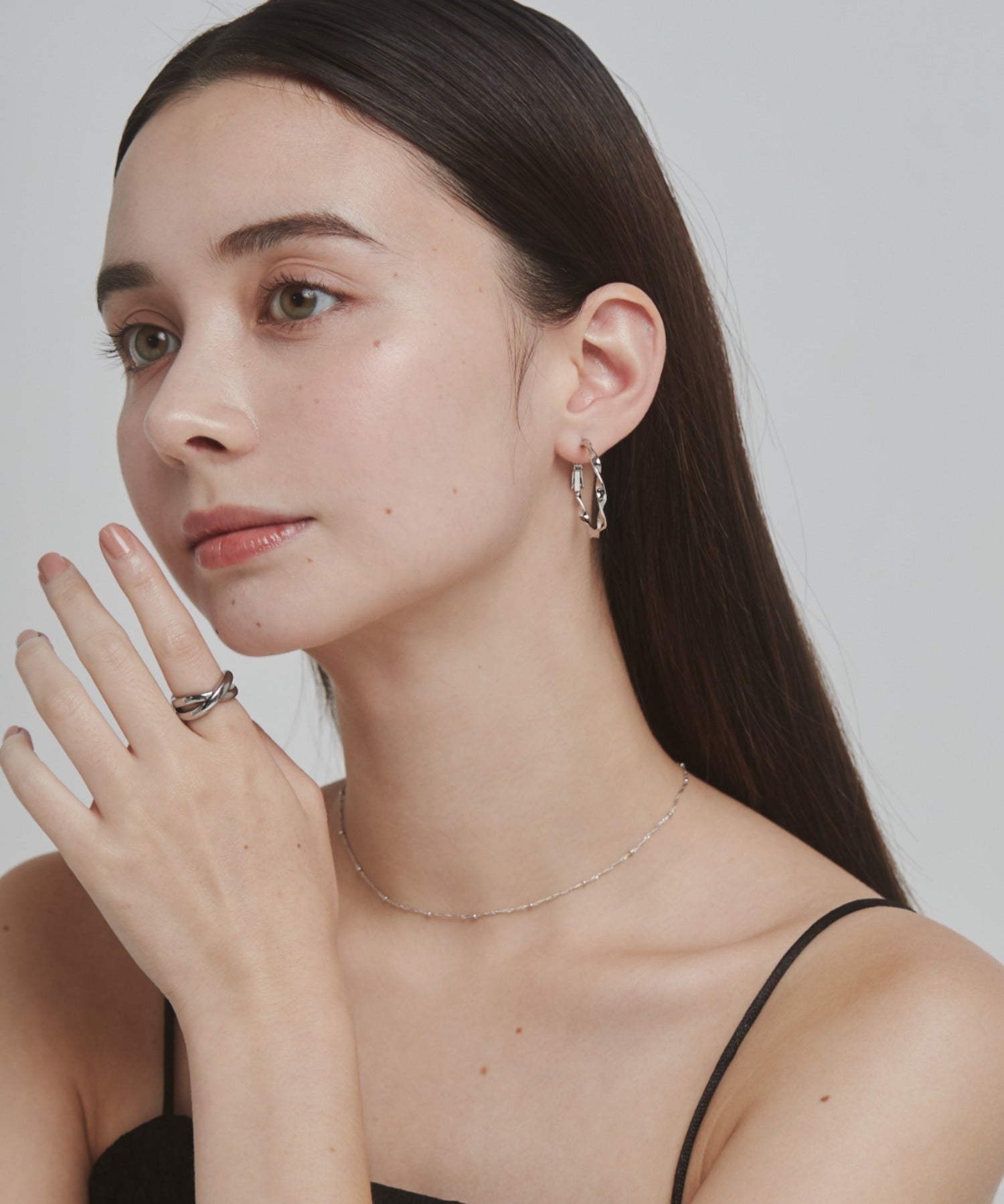 ciite' シーテ ピアス（両耳用） ねじりフープピアス (両耳用)