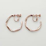 ciite' シーテ イヤリング ねじりフープイヤリング (両耳用) ピンクゴールド FREE