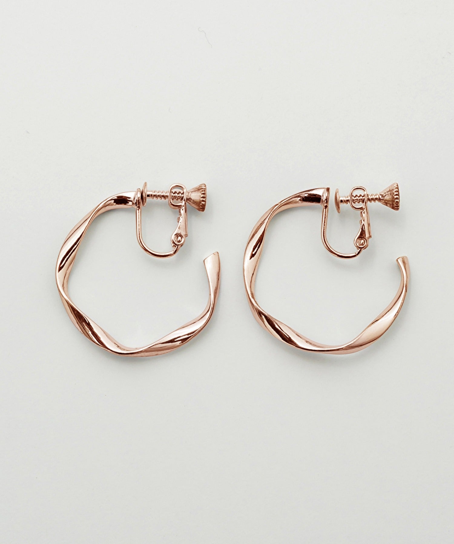 ciite' シーテ イヤリング ねじりフープイヤリング (両耳用) ピンクゴールド FREE