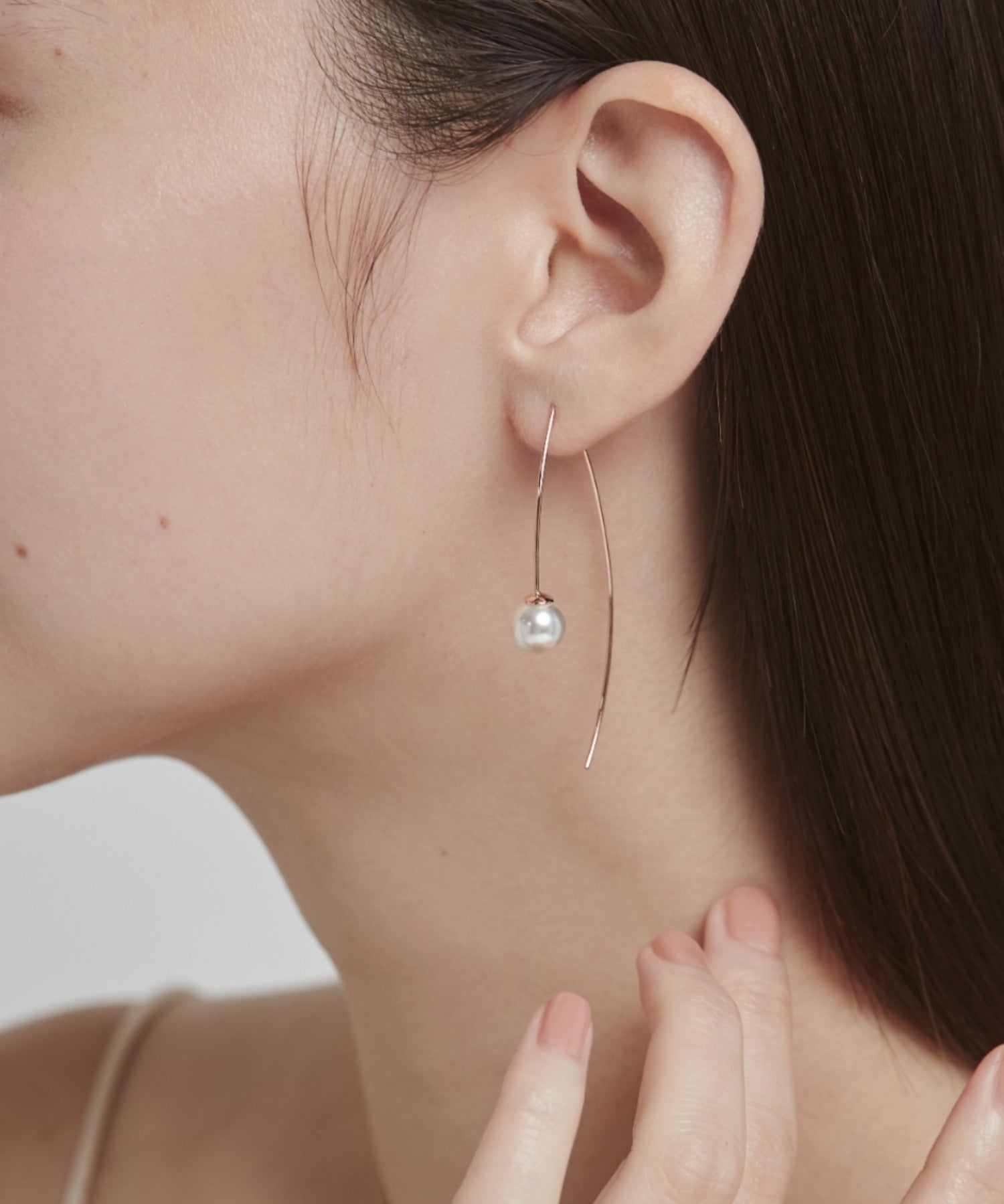 ciite' シーテ ピアス（両耳用） パールフックピアス (両耳用) ピンクゴールド FREE