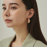 ciite' シーテ ピアス（両耳用） マットドロップフープピアス (両耳用)