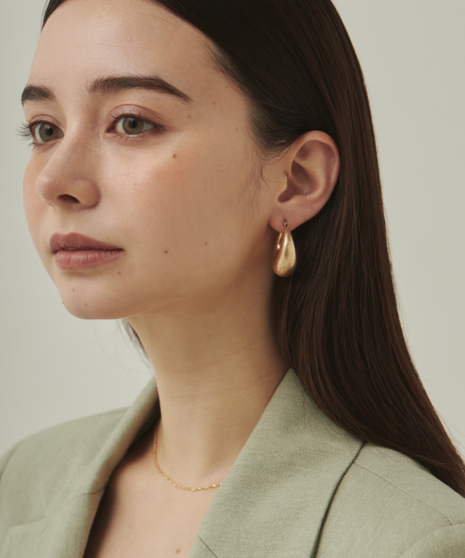 ciite' シーテ ピアス（両耳用） マットドロップフープピアス (両耳用)