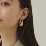 ciite' シーテ ピアス（両耳用） マットドロップフープピアス (両耳用)