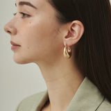 ciite' シーテ ピアス（両耳用） マットドロップフープピアス (両耳用)