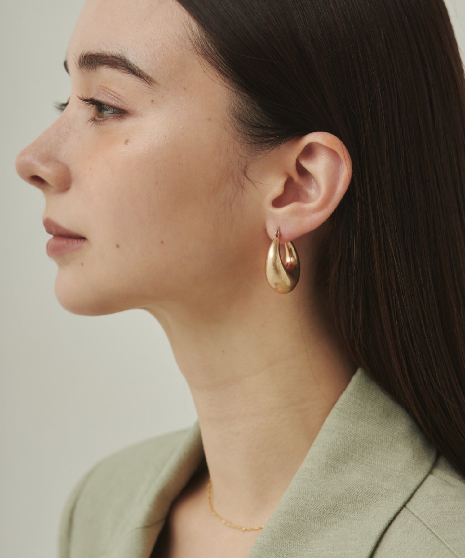 ciite' シーテ ピアス（両耳用） マットドロップフープピアス (両耳用)