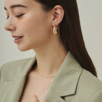 ciite' シーテ ピアス（両耳用） マットドロップフープピアス (両耳用)