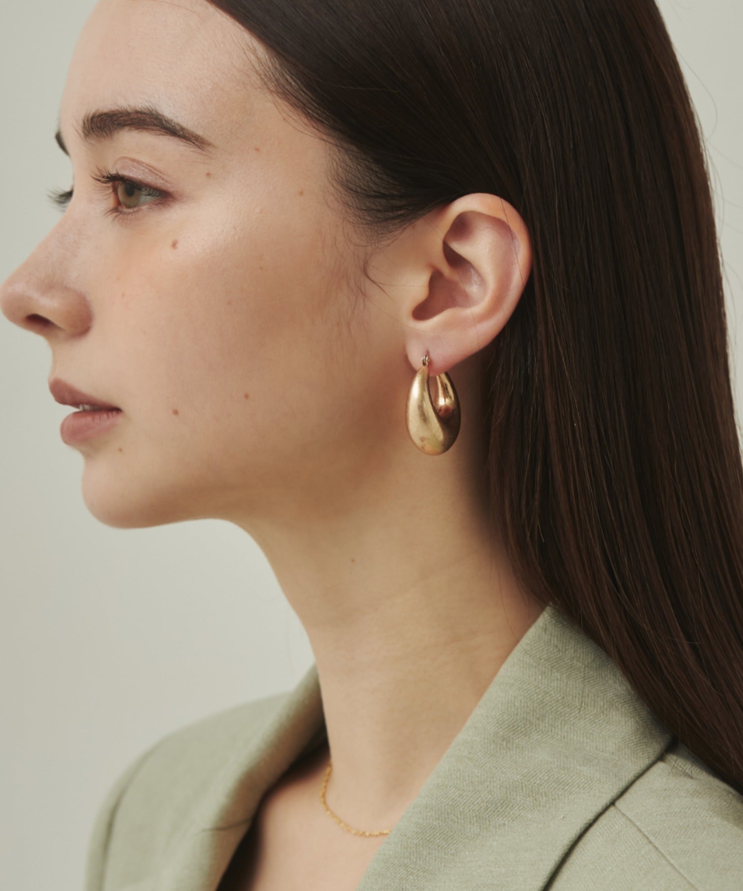 ciite' シーテ ピアス（両耳用） マットドロップフープピアス (両耳用)