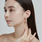 ciite' シーテ ピアス（両耳用） マットドロップフープピアス (両耳用)