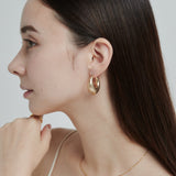 ciite' シーテ ピアス（両耳用） マットドロップフープピアス (両耳用)