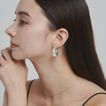 ciite' シーテ ピアス（両耳用） マットドロップフープピアス (両耳用)