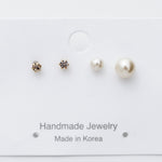 ciite' シーテ ピアス（両耳用） ねじりピアス × パールピアス 3ピアスセット (両耳用)