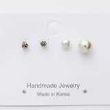 ciite' シーテ ピアス（両耳用） ねじりピアス × パールピアス 3ピアスセット (両耳用)