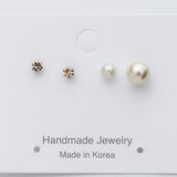 ciite' シーテ ピアス（両耳用） ねじりピアス × パールピアス 3ピアスセット (両耳用)