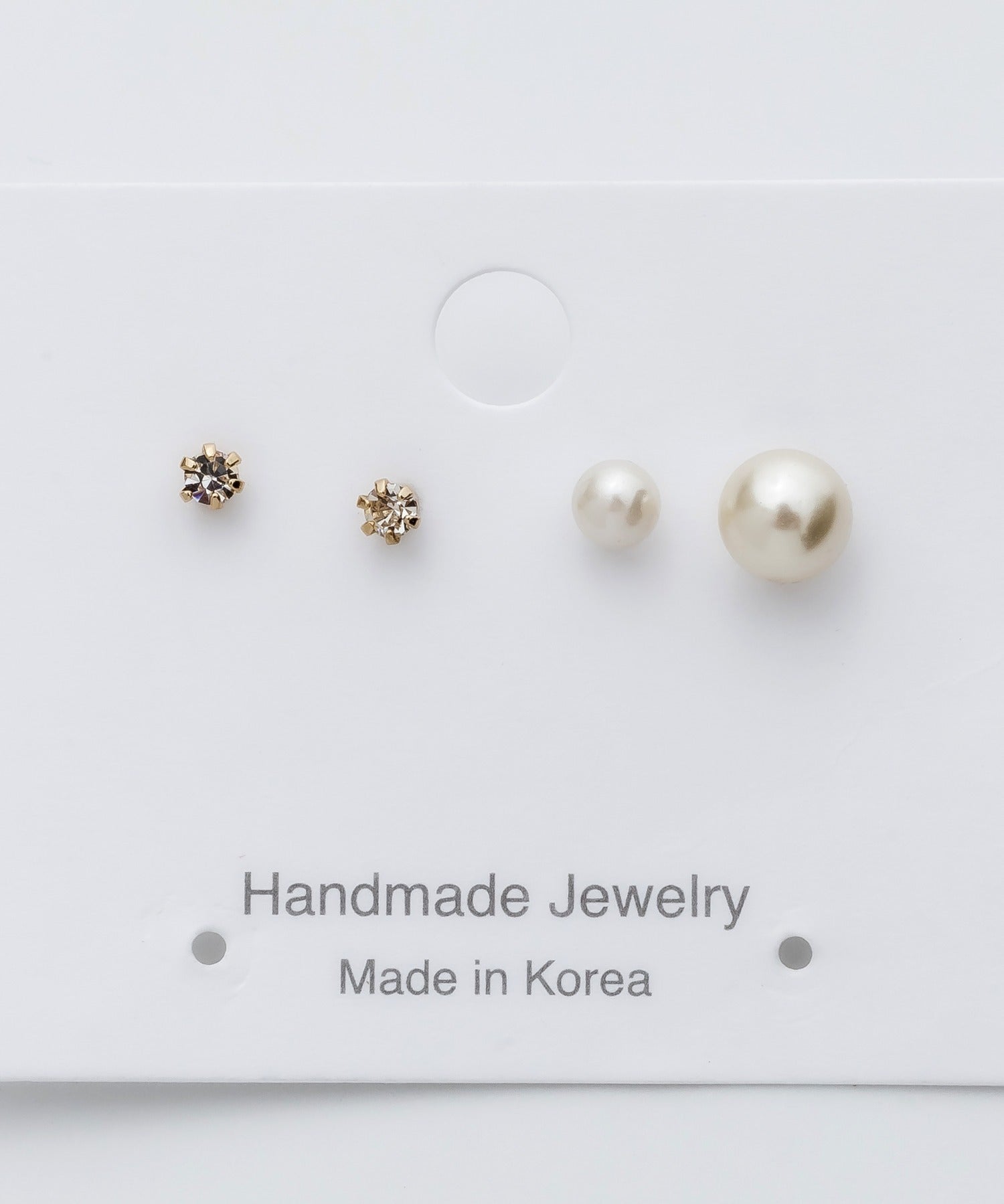 ciite' シーテ ピアス（両耳用） ねじりピアス × パールピアス 3ピアスセット (両耳用)