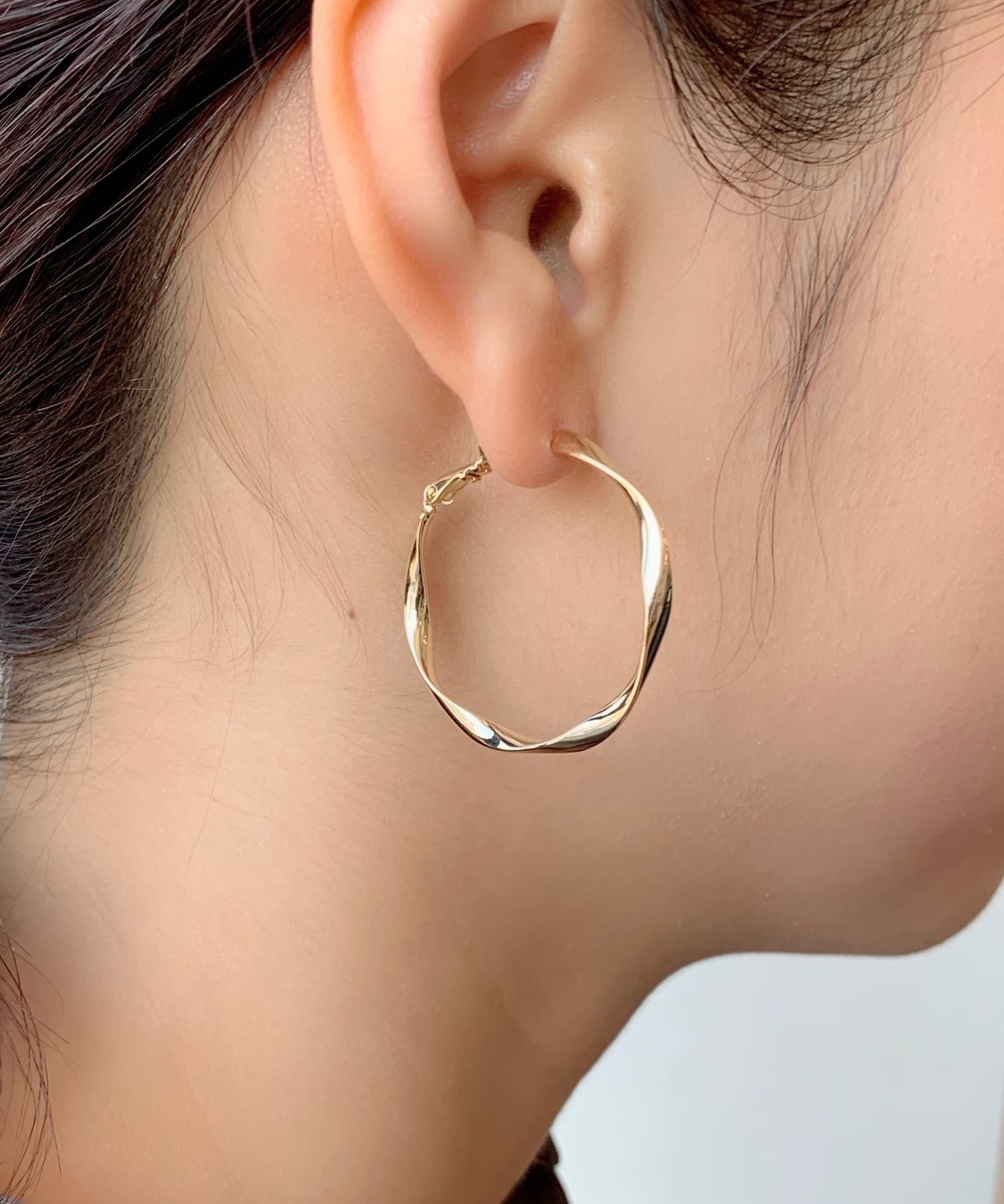 ciite' シーテ ピアス（両耳用） ねじりピアス × パールピアス 3ピアスセット (両耳用)