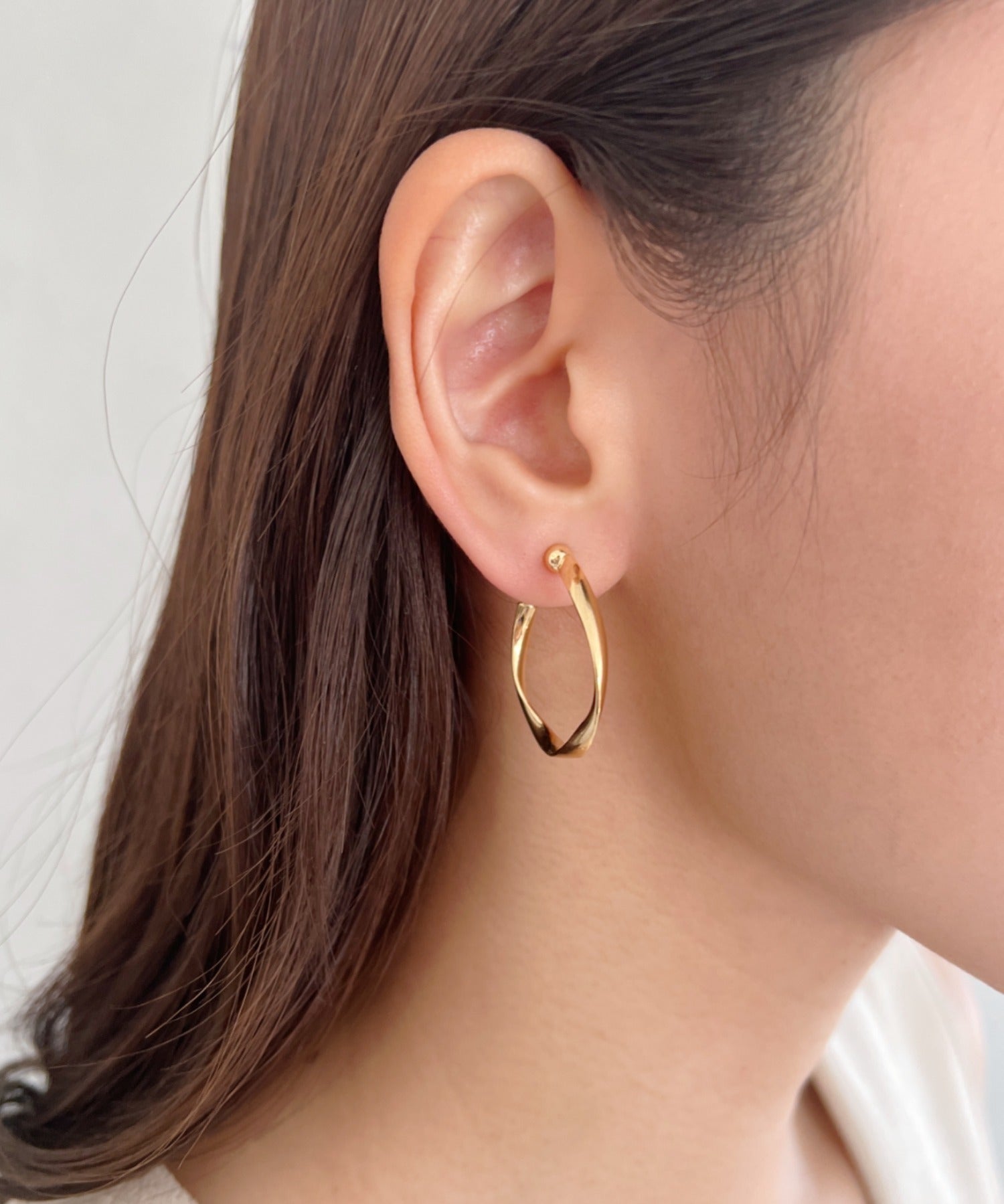 ciite' シーテ イヤリング ねじれフープイヤリング (両耳用)