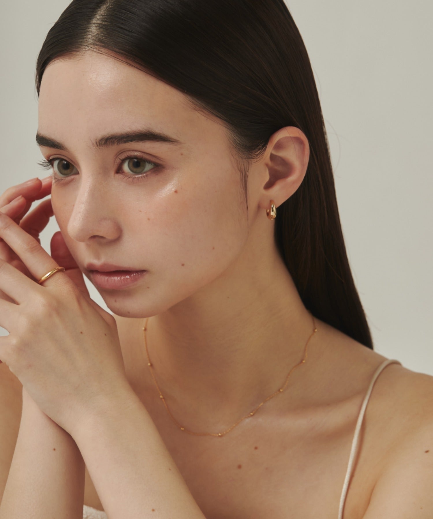 ciite' シーテ ピアス（両耳用） ドロップフープピアス / drop hoop pierce (両耳用)