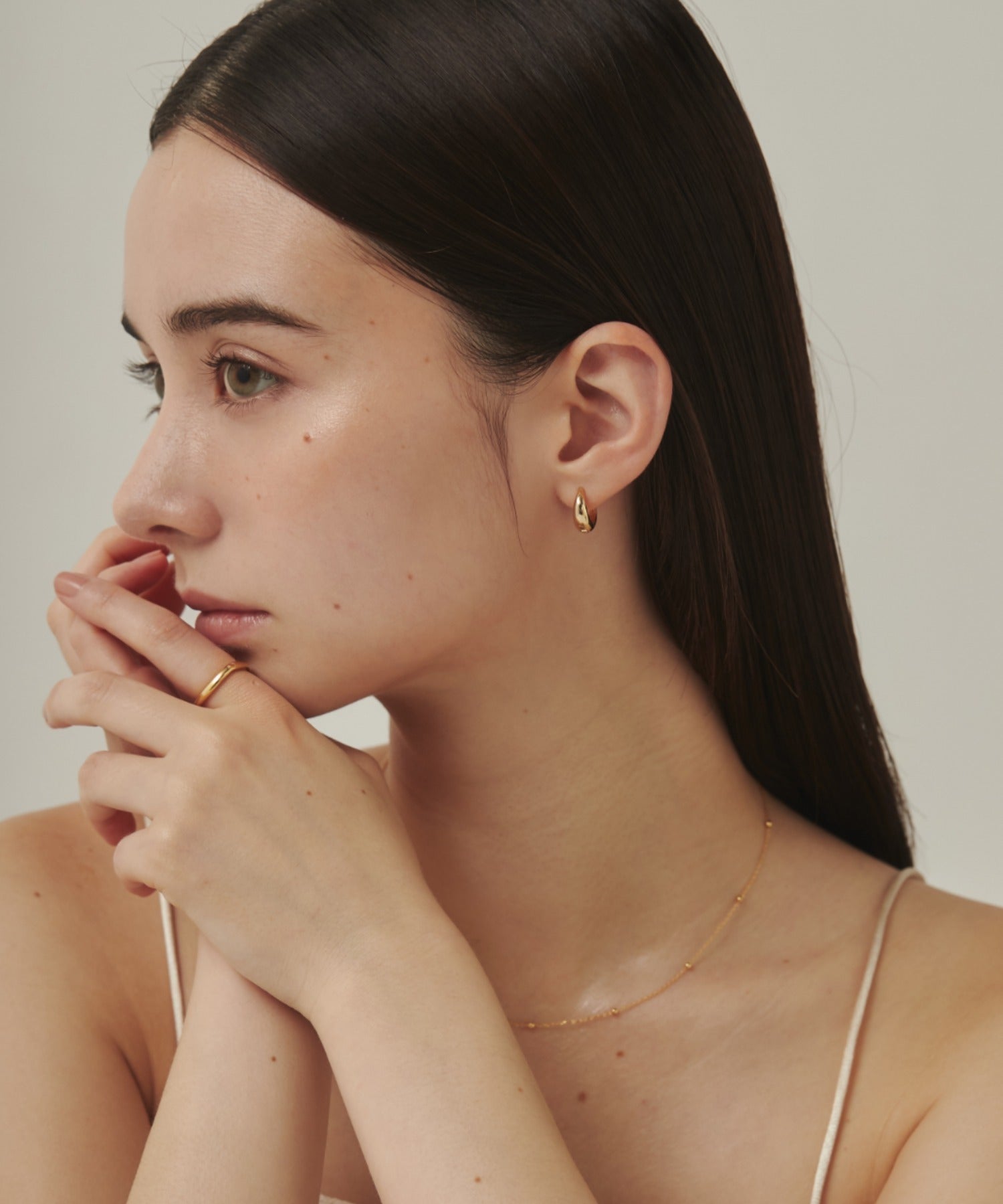 ciite' シーテ ピアス（両耳用） ドロップフープピアス / drop hoop pierce (両耳用)