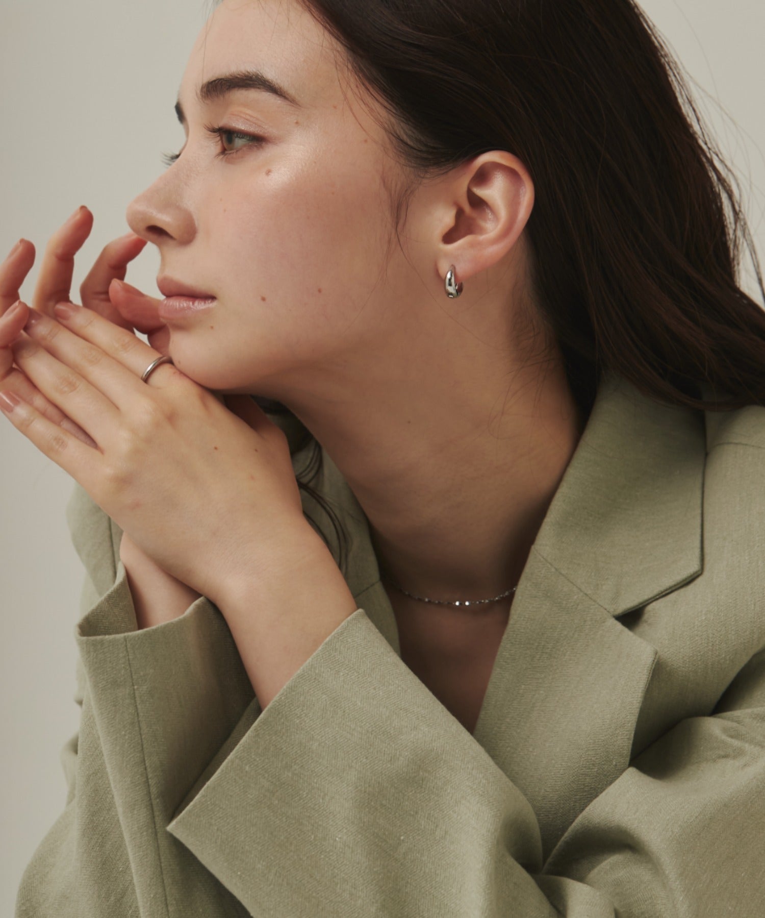 ciite' シーテ ピアス（両耳用） ドロップフープピアス / drop hoop pierce (両耳用)