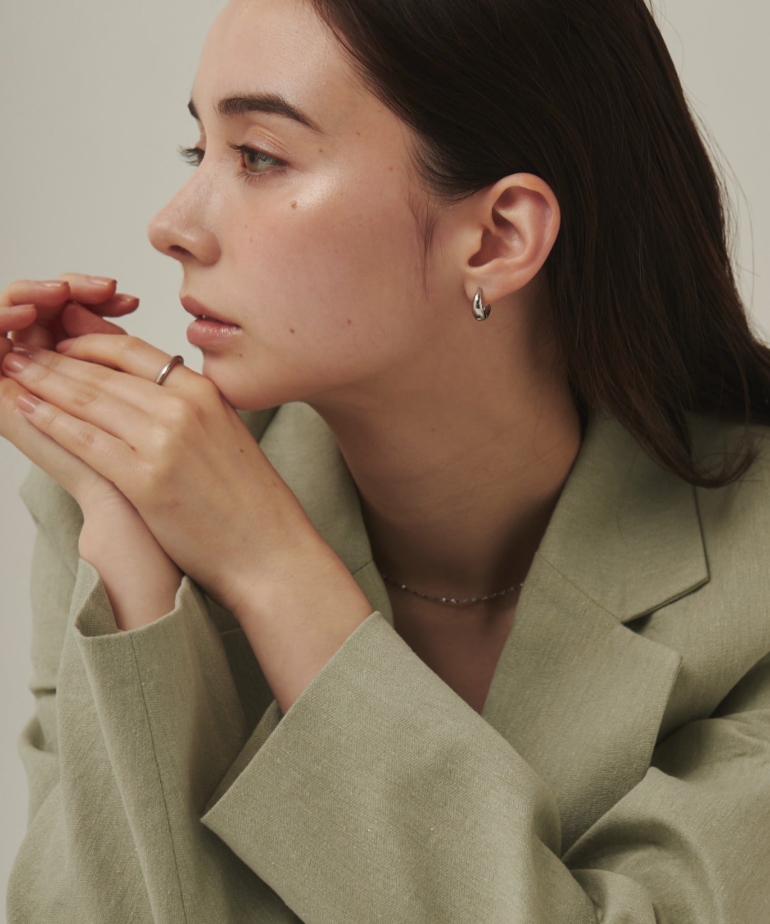 ciite' シーテ ピアス（両耳用） ドロップフープピアス / drop hoop pierce (両耳用)