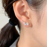 ciite' シーテ ピアス（両耳用） ラインビジューピアス / イヤーカフ風 (両耳用) シルバー FREE