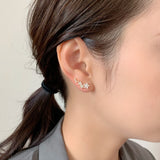 ciite' シーテ ピアス（両耳用） ラインビジューピアス / イヤーカフ風 (両耳用)