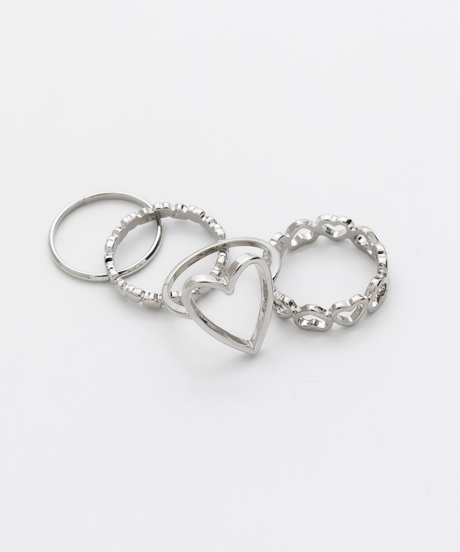 ciite' シーテ リング ハートモチーフ リング4点セット シルバー FREE