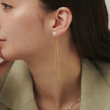 ciite' シーテ ピアス（両耳用） チェーンパールピアス (両耳用)