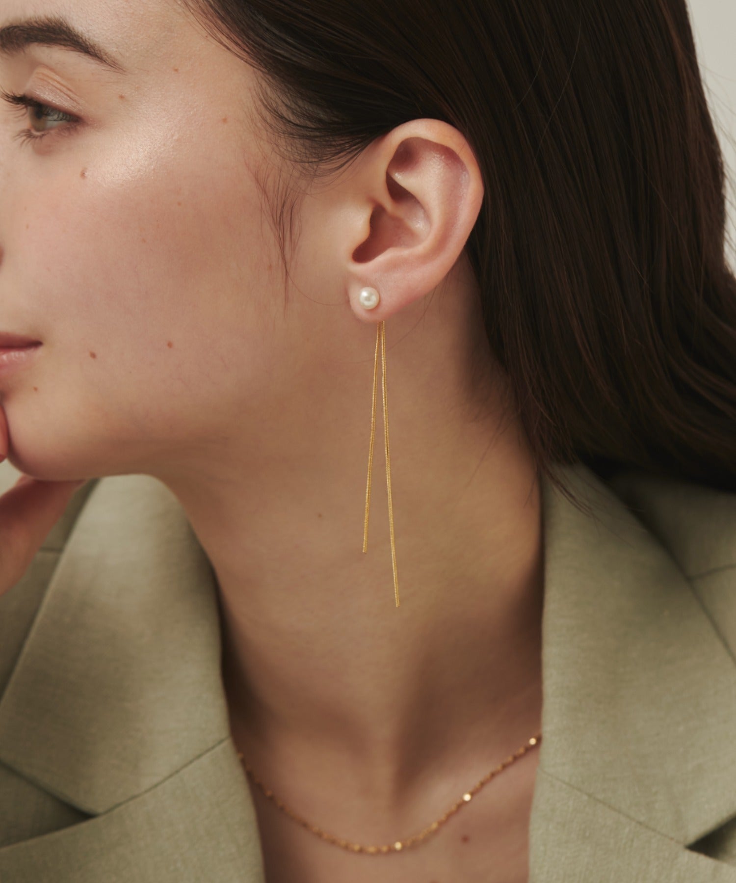 ciite' シーテ ピアス（両耳用） チェーンパールピアス (両耳用)