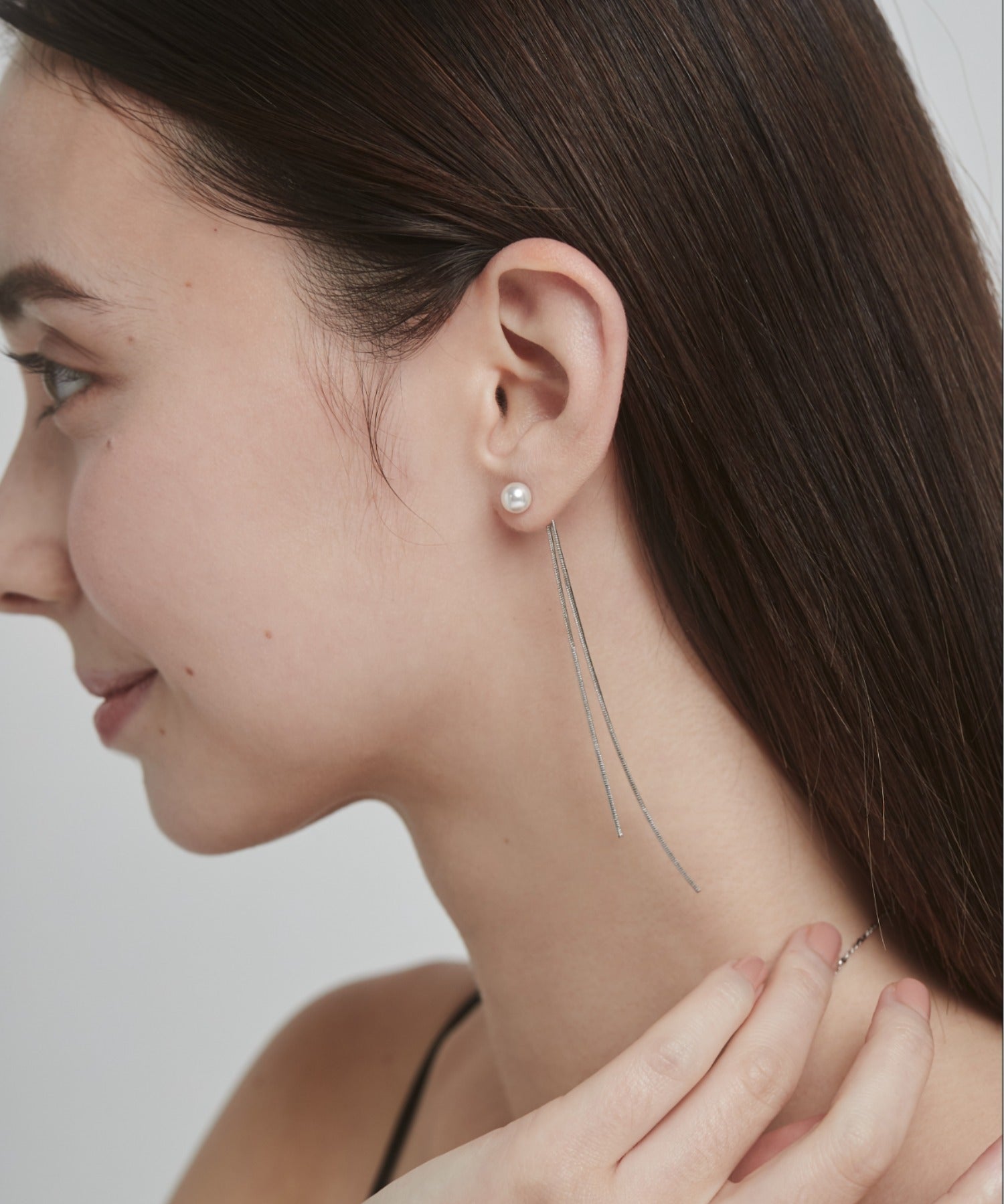 ciite' シーテ ピアス（両耳用） チェーンパールピアス (両耳用)