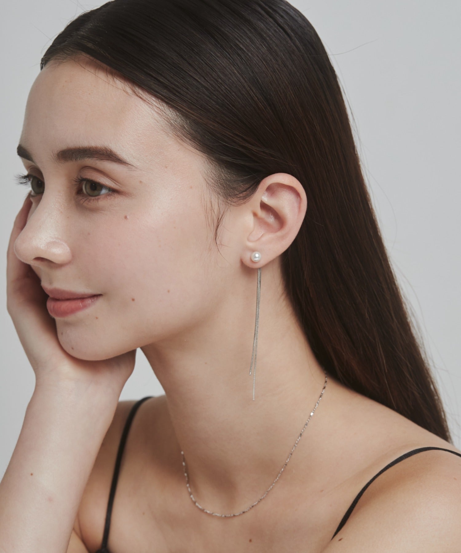 ciite' シーテ ピアス（両耳用） チェーンパールピアス (両耳用)