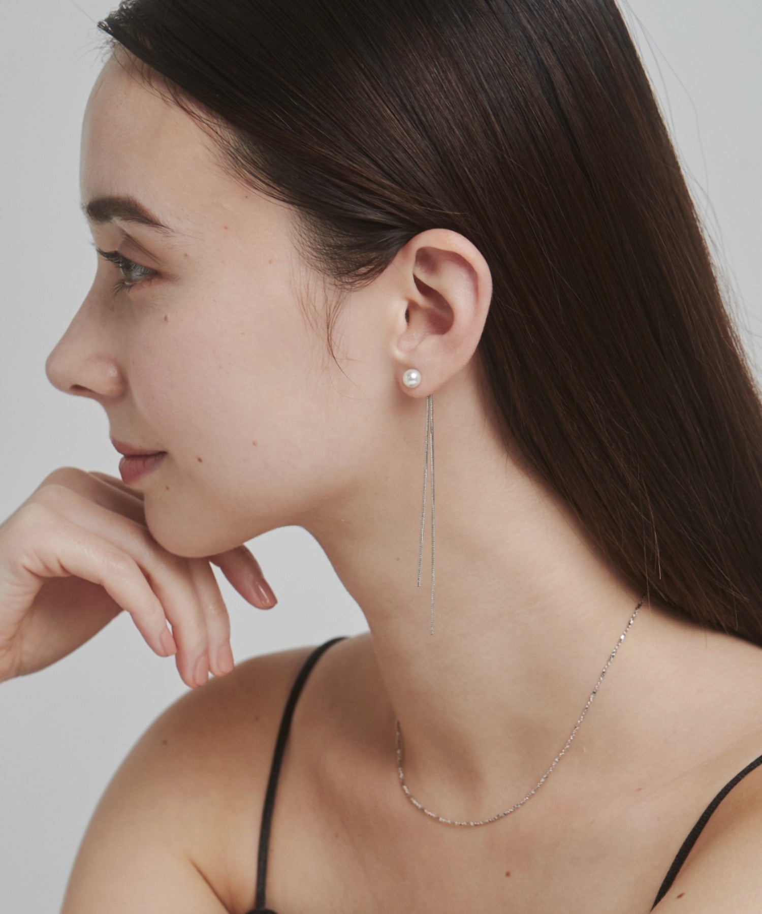 ciite' シーテ ピアス（両耳用） チェーンパールピアス (両耳用)