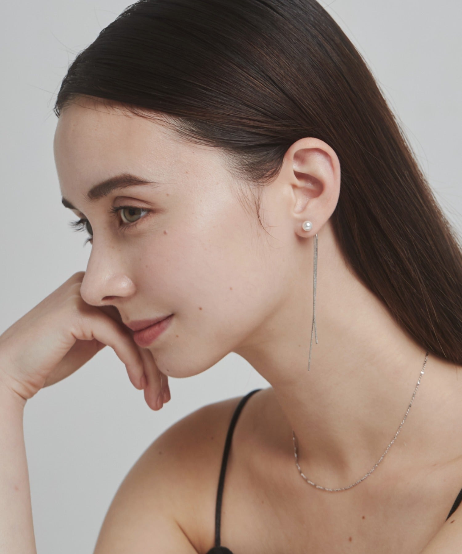 ciite' シーテ ピアス（両耳用） チェーンパールピアス (両耳用)