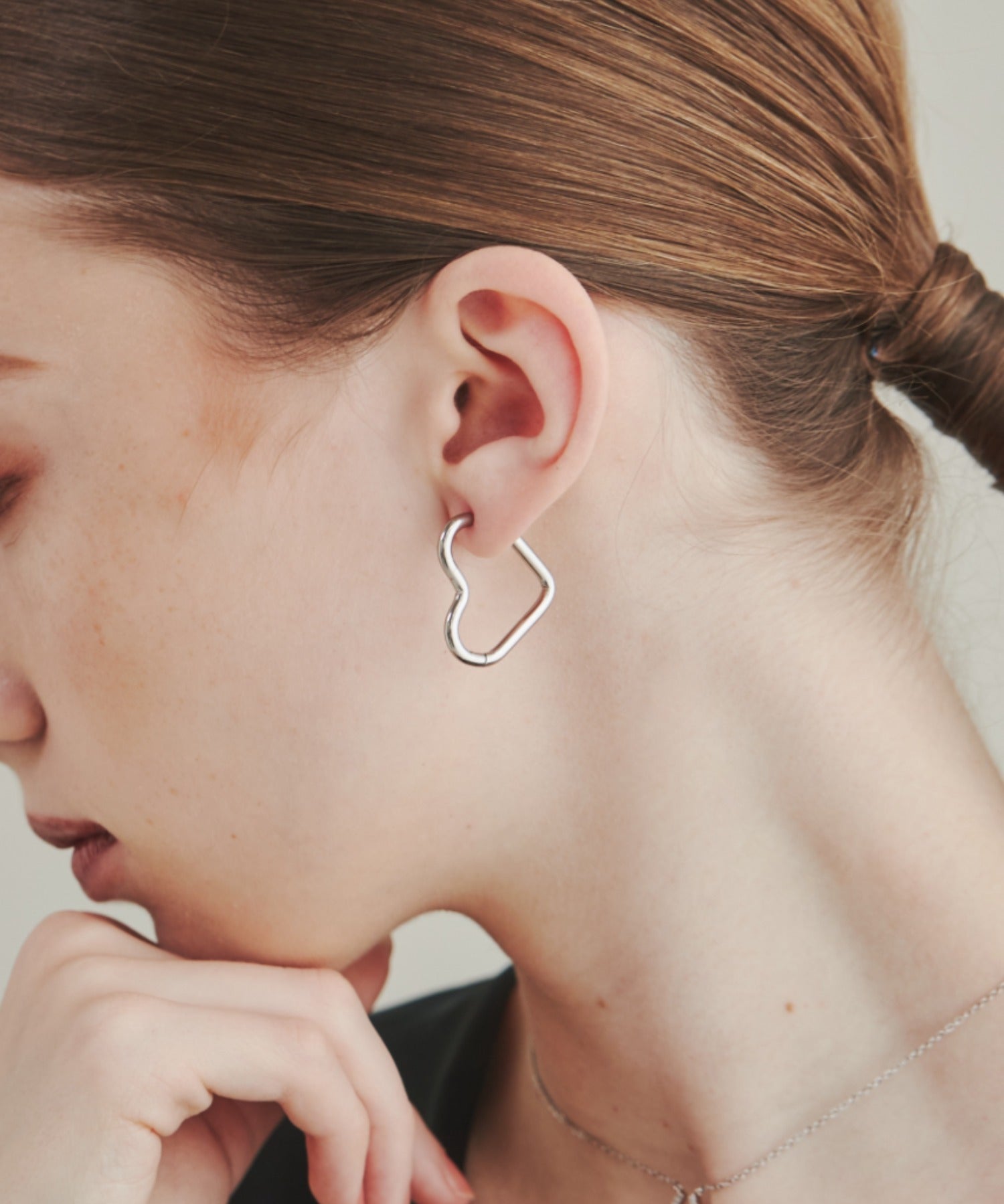 ciite' シーテ ピアス（両耳用） 【 金属アレルギー対応 】 ハートピアス サージカルステンレス (両耳用) シルバー FREE