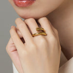 ciite' シーテ リング 【 金属アレルギー対応 】 ニュアンスリング サージカルステンレス ゴールド