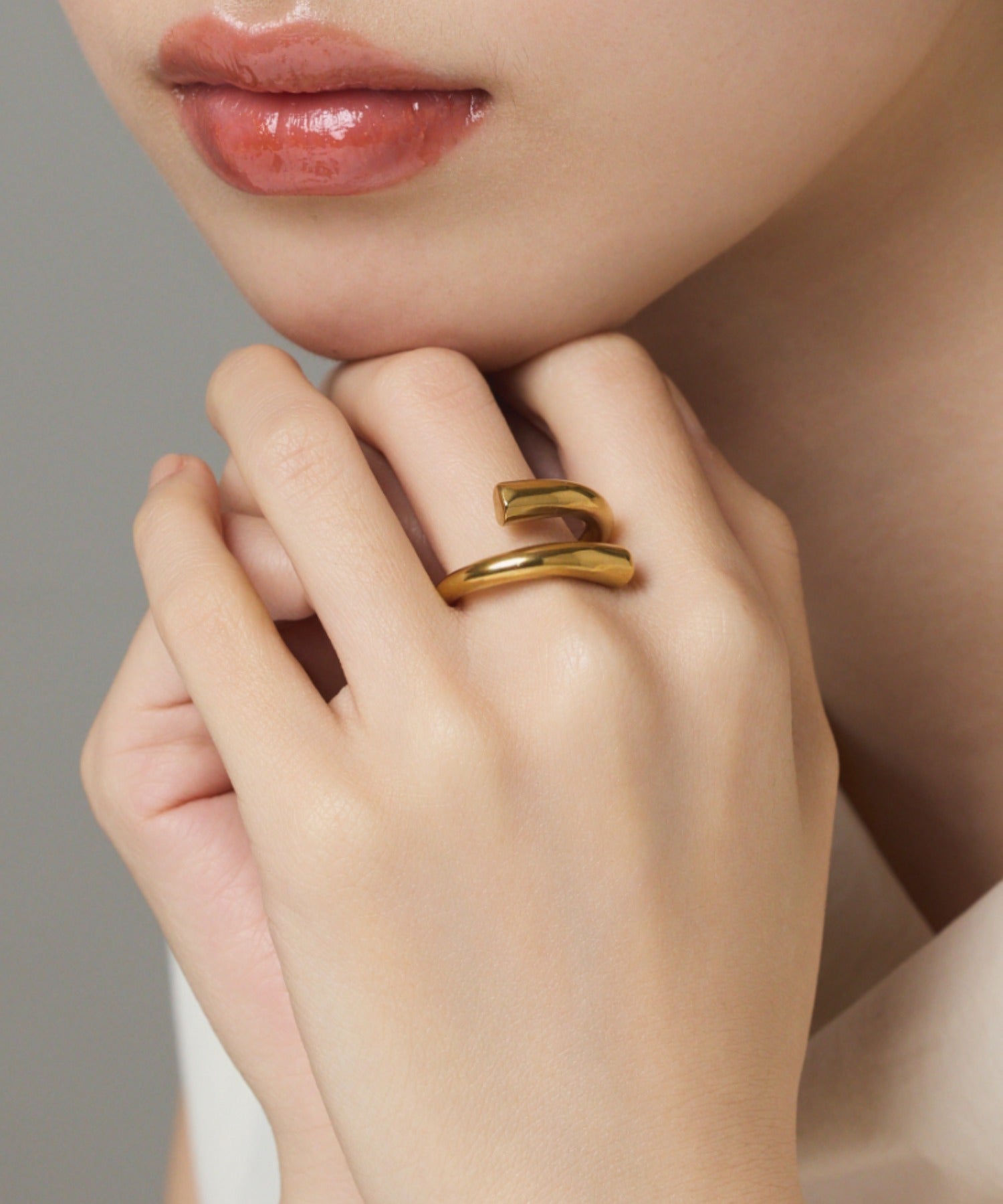 ciite' シーテ リング 【 金属アレルギー対応 】 ニュアンスリング サージカルステンレス ゴールド