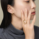 ciite' シーテ リング 【 金属アレルギー対応 】 オーバルパールリング サージカルステンレス