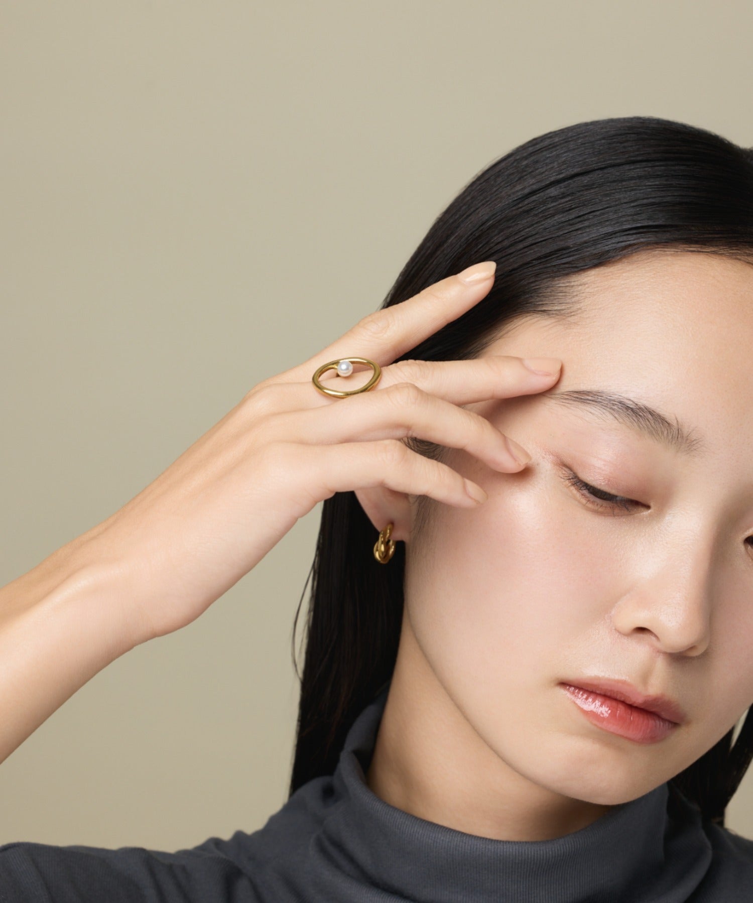 ciite' シーテ リング 【 金属アレルギー対応 】 オーバルパールリング サージカルステンレス