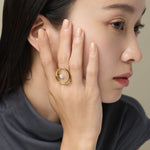 ciite' シーテ リング 【 金属アレルギー対応 】 オーバルパールリング サージカルステンレス