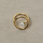 ciite' シーテ リング 【 金属アレルギー対応 】 オーバルパールリング サージカルステンレス