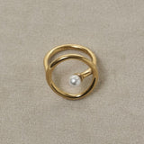 ciite' シーテ リング 【 金属アレルギー対応 】 オーバルパールリング サージカルステンレス