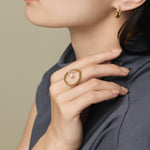 ciite' シーテ リング 【 金属アレルギー対応 】 オーバルパールリング サージカルステンレス