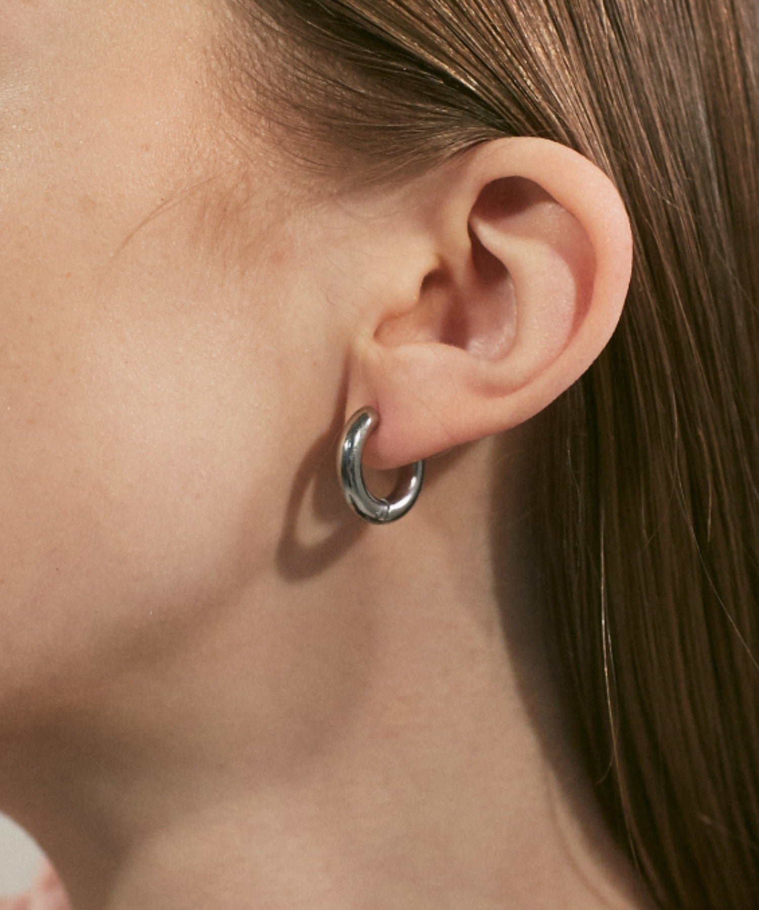 ciite' シーテ ピアス（両耳用） 【 金属アレルギー対応 】 シンプルフープピアス サージカルステンレス (両耳用) シルバー FREE