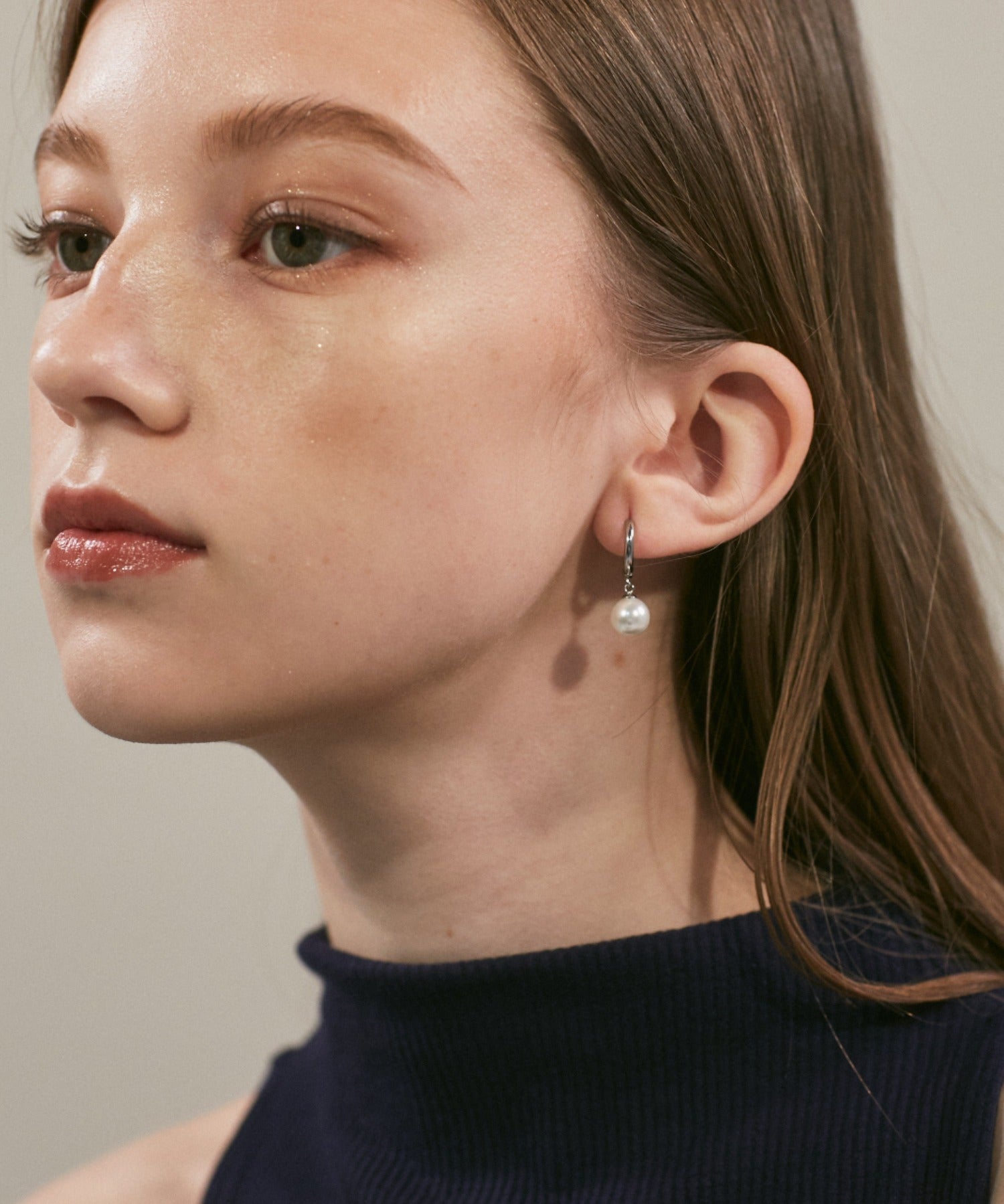 ciite' シーテ ピアス（両耳用） 【 金属アレルギー対応 】 パールフープピアス サージカルステンレス (両耳用)