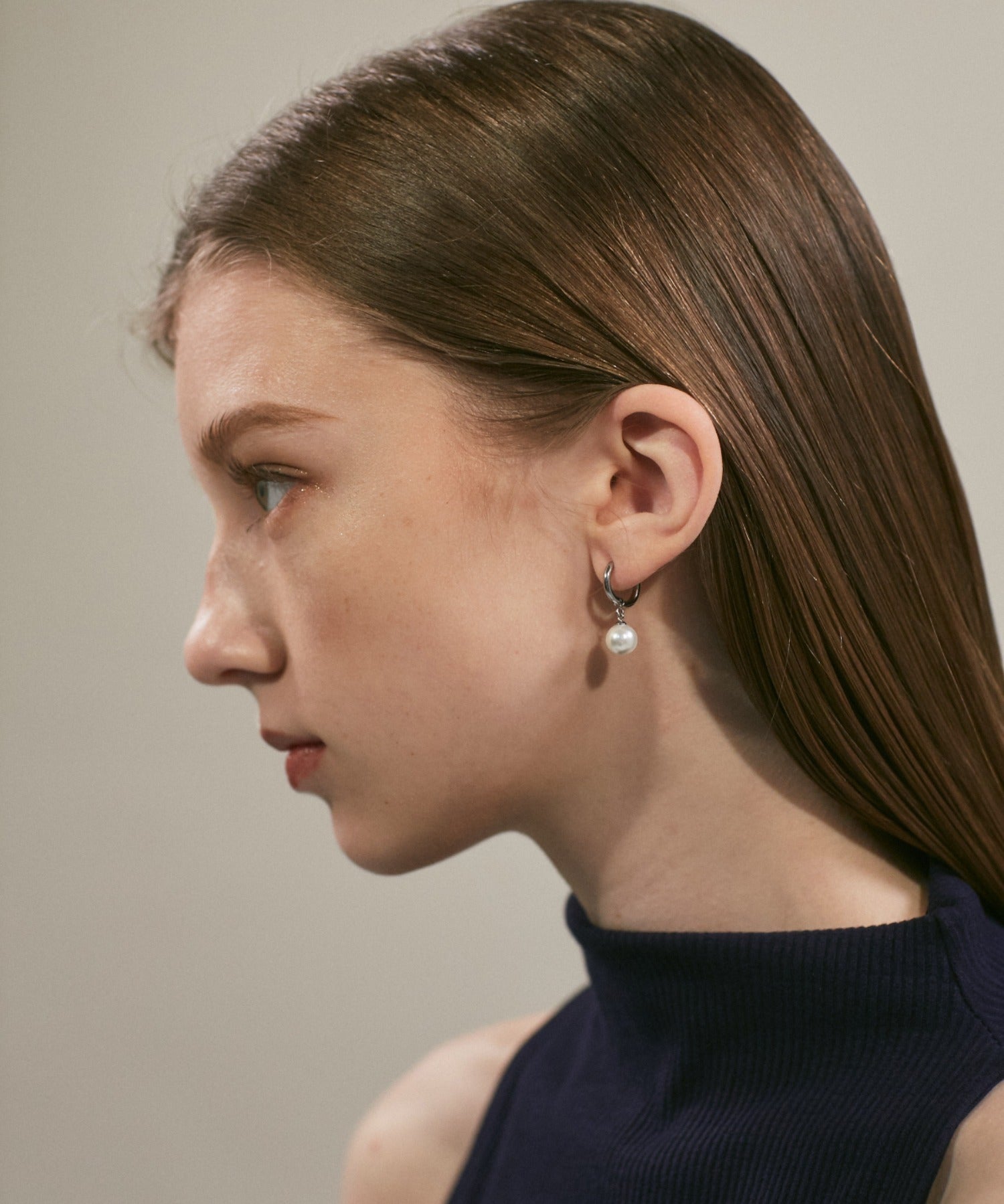 ciite' シーテ ピアス（両耳用） 【 金属アレルギー対応 】 パールフープピアス サージカルステンレス (両耳用)