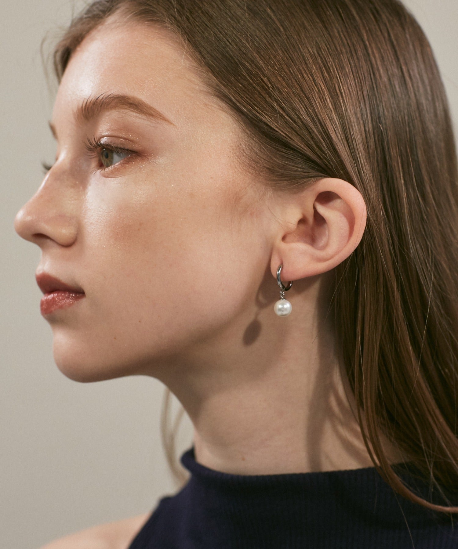 ciite' シーテ ピアス（両耳用） 【 金属アレルギー対応 】 パールフープピアス サージカルステンレス (両耳用)