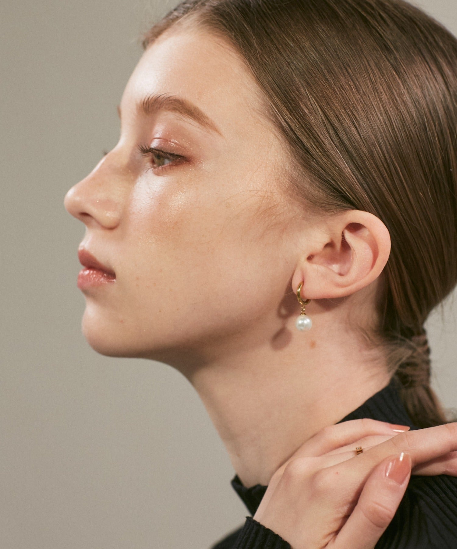 ciite' シーテ ピアス（両耳用） 【 金属アレルギー対応 】 パールフープピアス サージカルステンレス (両耳用)