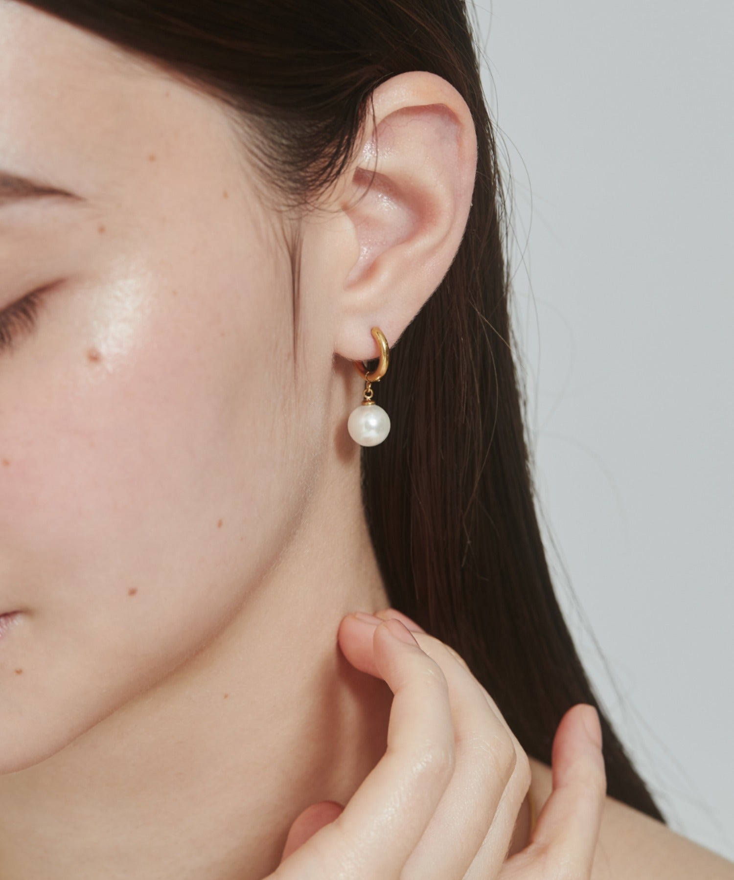 ciite' シーテ ピアス（両耳用） 【 金属アレルギー対応 】 パールフープピアス サージカルステンレス (両耳用)