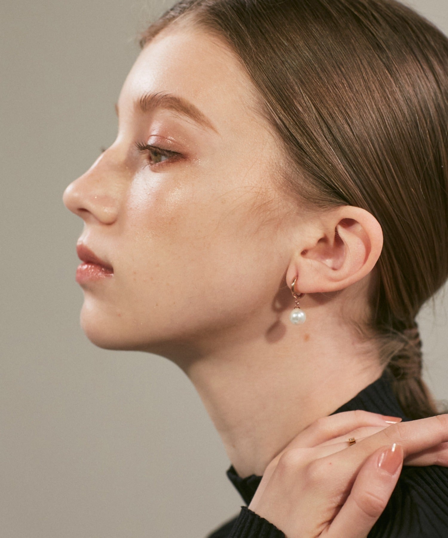 ciite' シーテ ピアス（両耳用） 【 金属アレルギー対応 】 パールフープピアス サージカルステンレス (両耳用)