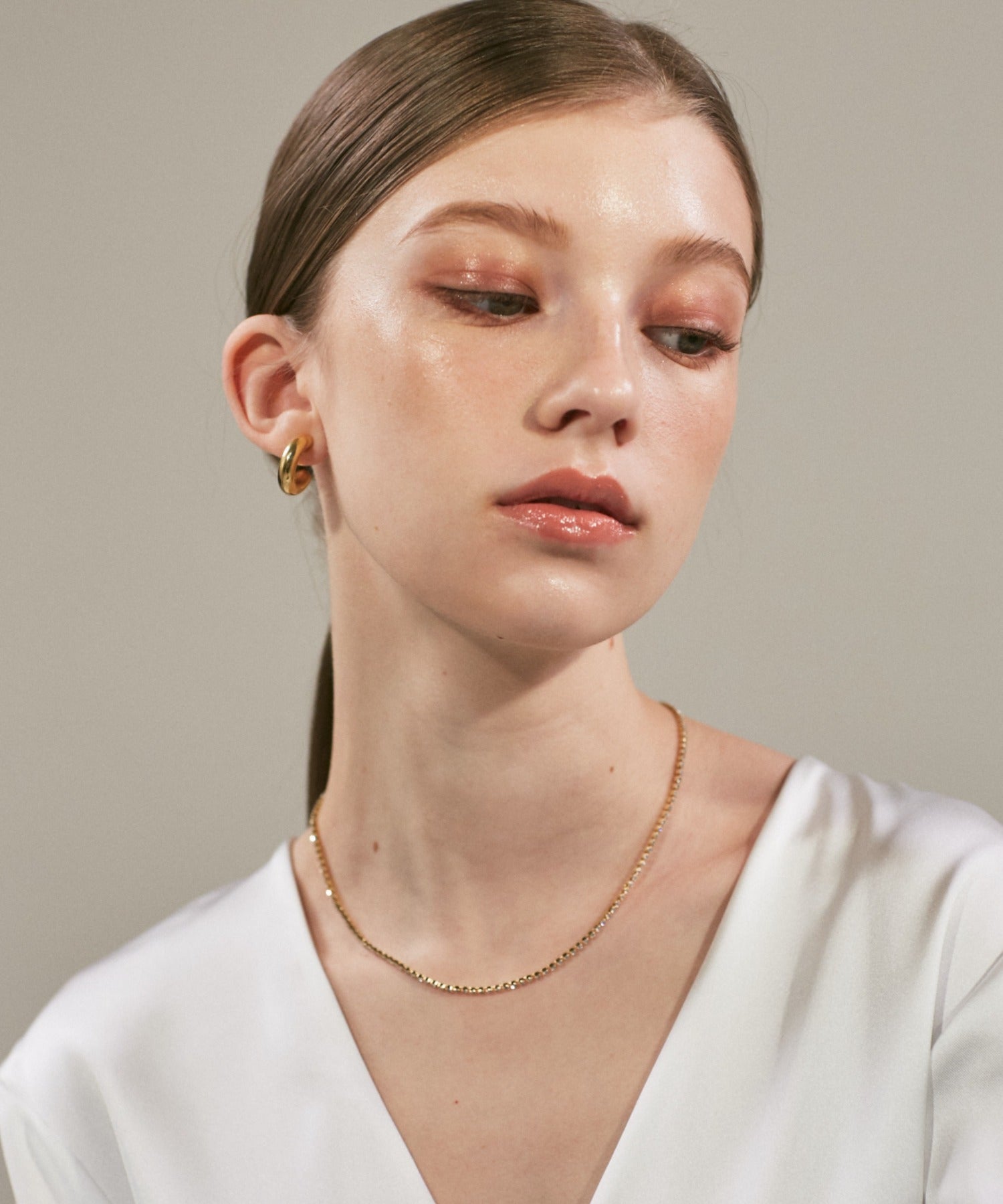 ciite' シーテ ネックレス 【 金属アレルギー対応 】 シンプルビジューネックレス サージカルステンレス